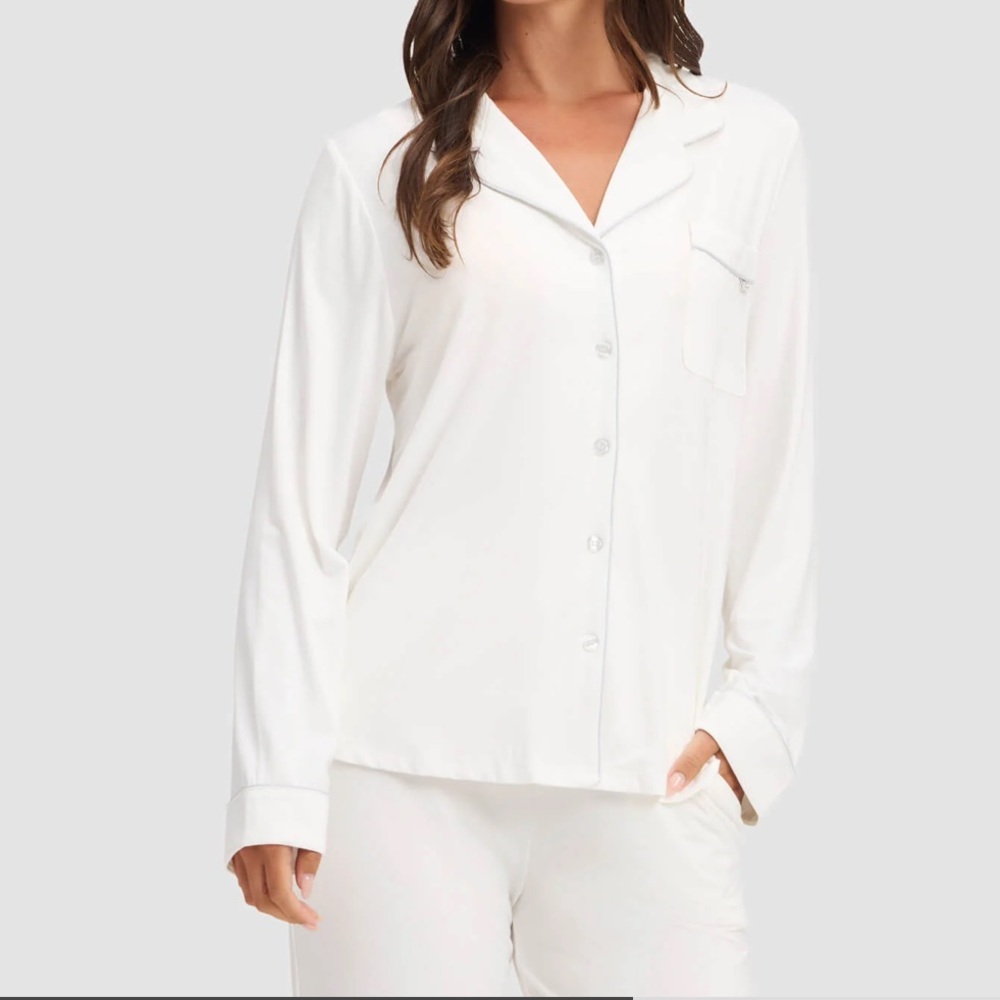 Cozy Earth Women's Bamboo Stretch-Knit Long Sleeve Pajama Set